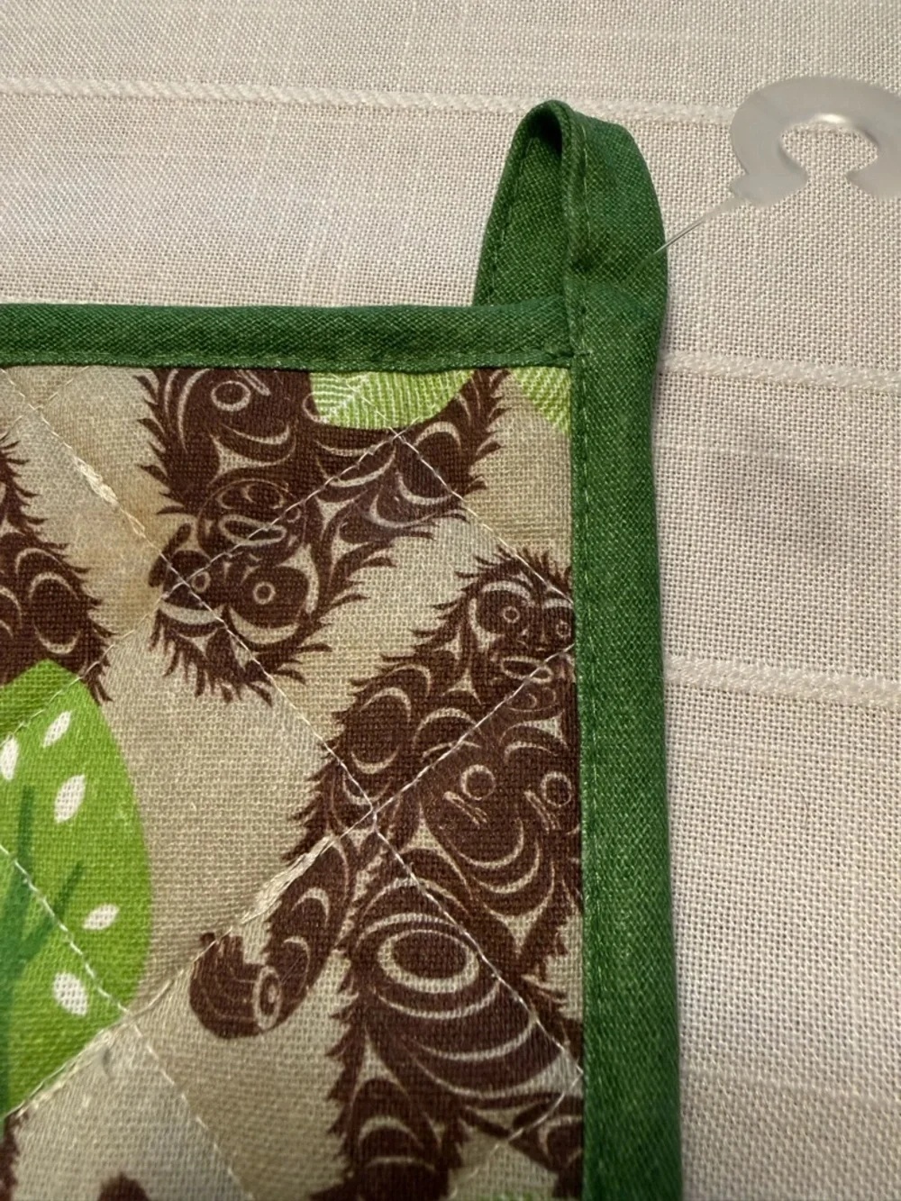 Northwest Green & Brown Sasquatch Quilted Potholder